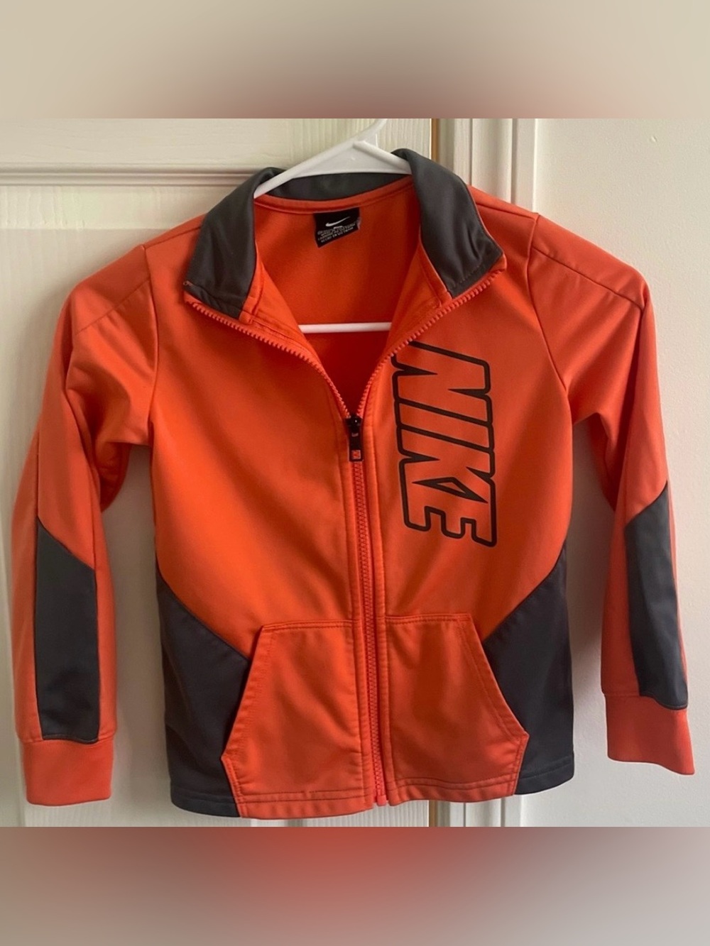 Nike Orange and Gray Athletic Zip-Front Jacket